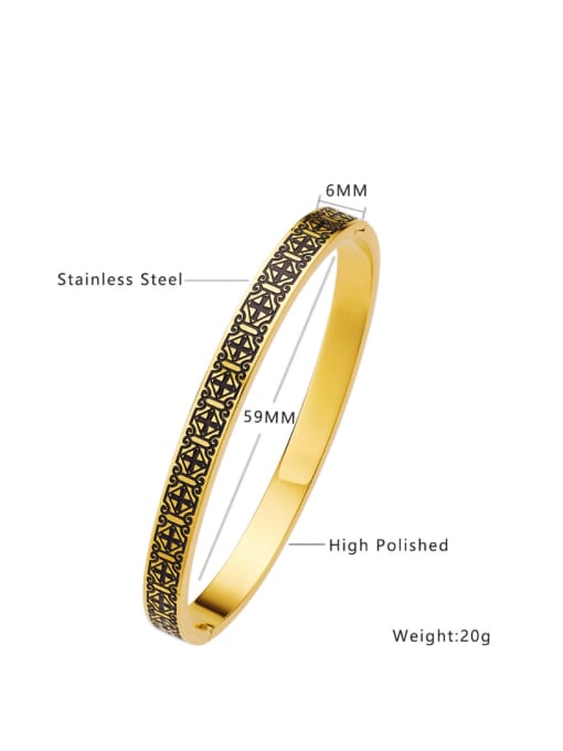 B149 Gold Stainless steel Enamel Geometric Minimalist Band Bangle