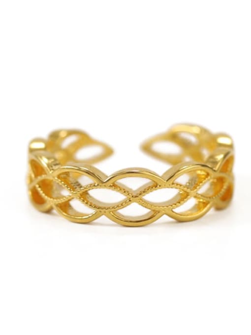 ACCA Brass Hollow Geometric Vintage Band Ring 4