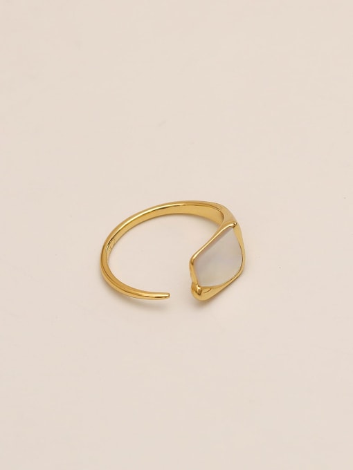 14k Gold Brass Shell Geometric Minimalist Band Fashion Ring