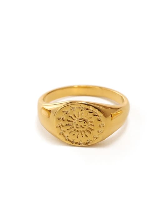 sunlight Brass Round  Flower Vintage Band Ring