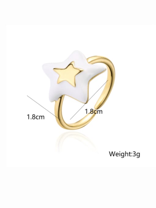 AOG Brass Enamel Star Minimalist Band Ring 4
