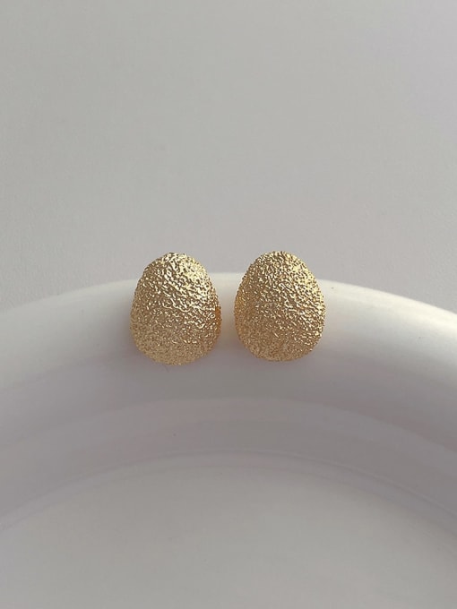 Gold small fat earrings Brass Geometric Minimalist Stud Earring