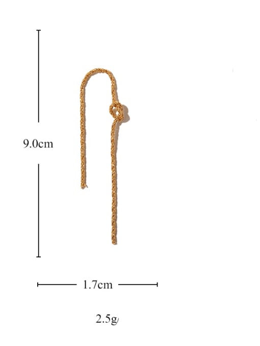 ACCA Brass knot Vintage  tassel  Threader Earring 2