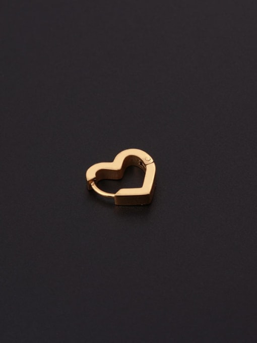 HISON Stainless steel Heart Minimalist Huggie Earring(Single Only One) 3