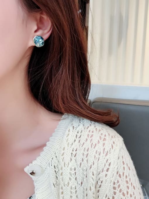 HYACINTH Copper Opal Geometric Dainty Stud Trend Korean Fashion Earring 1
