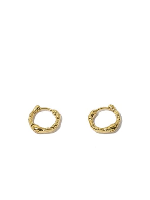 Gold (small) Brass Hollow  Geometric Vintage Huggie Earring