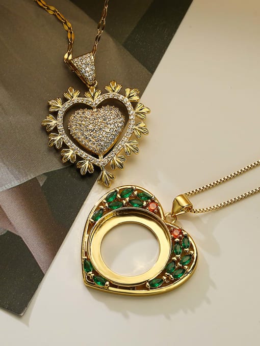 AOG Brass Cubic Zirconia Heart Dainty Necklace 1