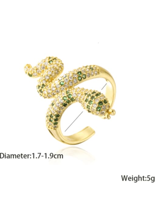 AOG Brass Cubic Zirconia Snake Vintage Band Ring 3