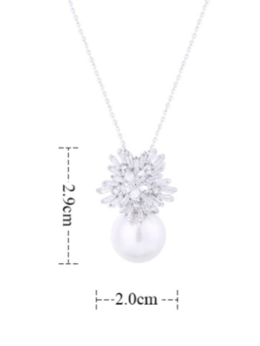 YILLIN Brass Imitation Pearl Flower Minimalist Necklace 3