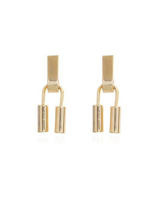 HYACINTH Brass Locket Minimalist Drop Earring 0