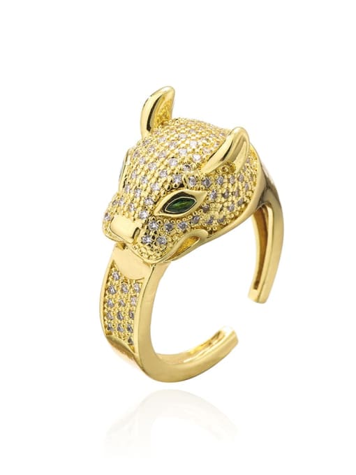 12365 Brass Cubic Zirconia Animal Trend Band Ring