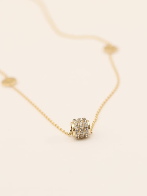 14k Gold Brass Cubic Zirconia Locket Vintage Trend Korean Fashion Necklace
