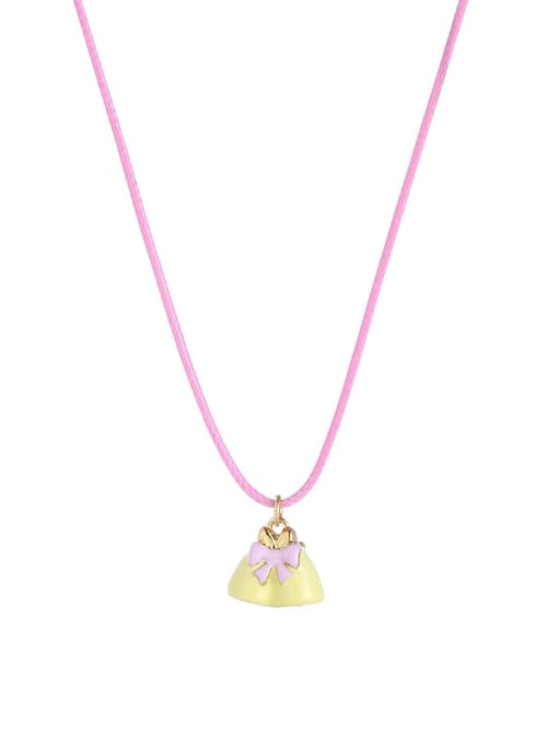 Five Color Brass Enamel Bowknot Cute Necklace 0