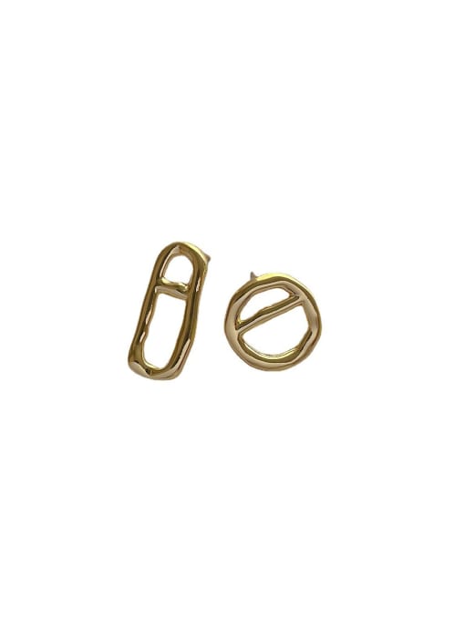 ZRUI Brass Geometric Trend Stud Earring 0