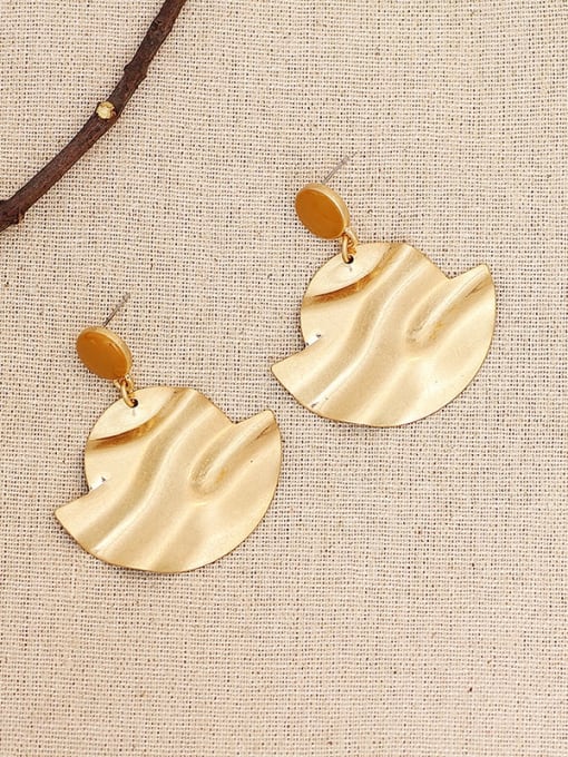 Golden sand Copper Enamel Geometric Vintage Drop Trend Korean Fashion Earring