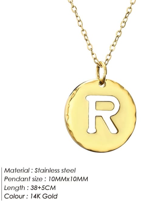 R 14 K gold Stainless steel Letter Minimalist Necklace