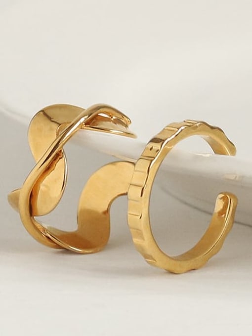 ACCA Brass Irregular Minimalist Band Ring 2