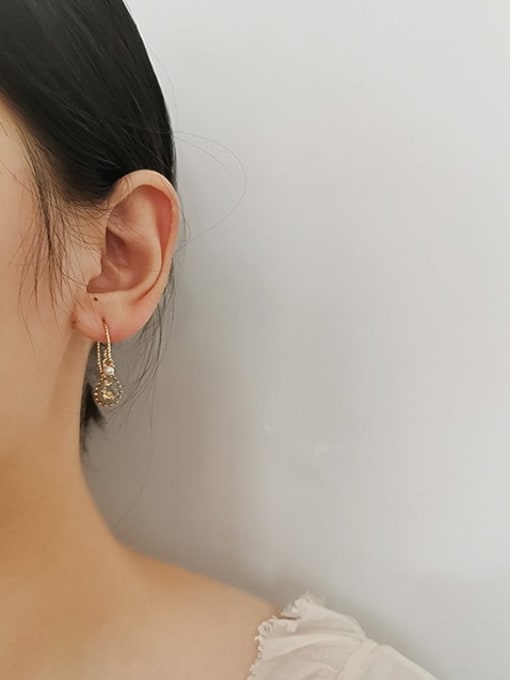 HYACINTH Copper Opal Water Drop Dainty Hook Trend Korean Fashion Earring 2