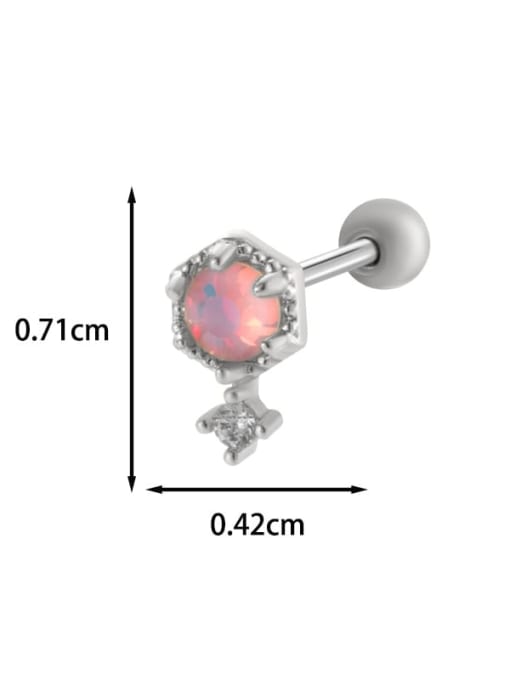 3 #Platinum --Single Brass Cubic Zirconia Heart Chain Tassel Minimalist Single Earring