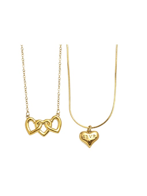 ACCA Titanium Steel Chain Brass  Heart Pendant Minimalist Necklace 0