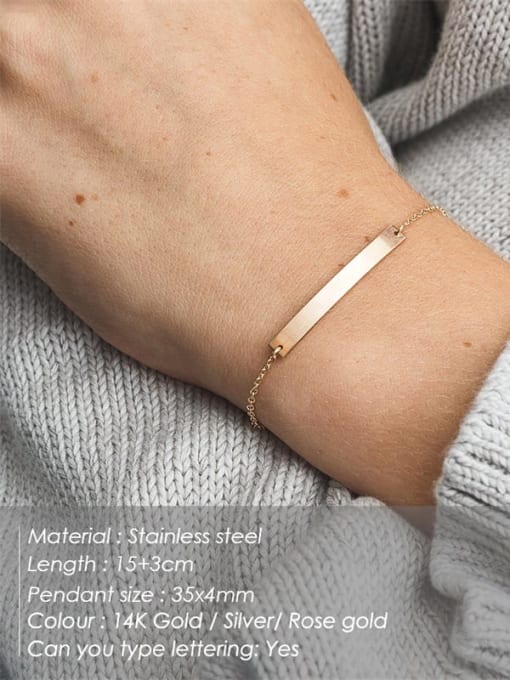 Desoto Stainless steel Geometric Minimalist Strand Bracelet 3
