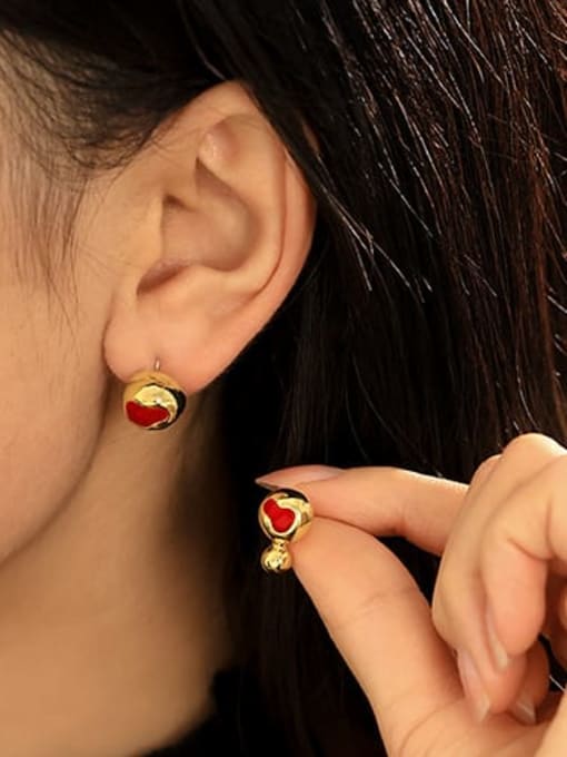 ACCA Brass Enamel Geometric Minimalist Stud Earring 2