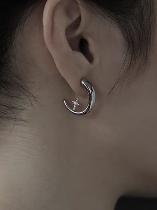 TINGS Brass Cubic Zirconia Star Minimalist Stud Earring 1