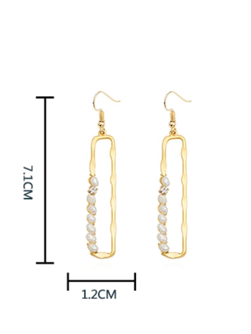 HYACINTH Alloy Imitation Pearl Geometric Minimalist Hook Earring 1