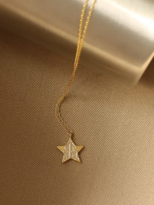 ACCA Brass Double sided Star Minimalist pendant Necklace 0