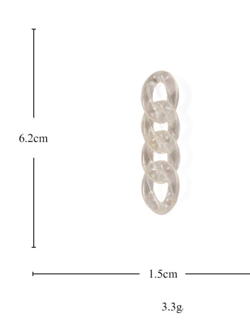 ACCA Brass Acrylic Geometric Hollow Chain Vintage Drop Earring 4