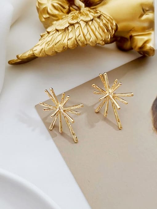 HYACINTH Copper snowflake Minimalist Stud Trend Korean Fashion Earring 1