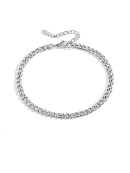 Steel color Stainless steel  Irregular Hip Hop Hollow Chain Anklet