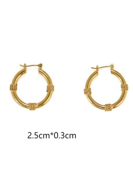 TINGS Brass Geometric Vintage Huggie Earring 4