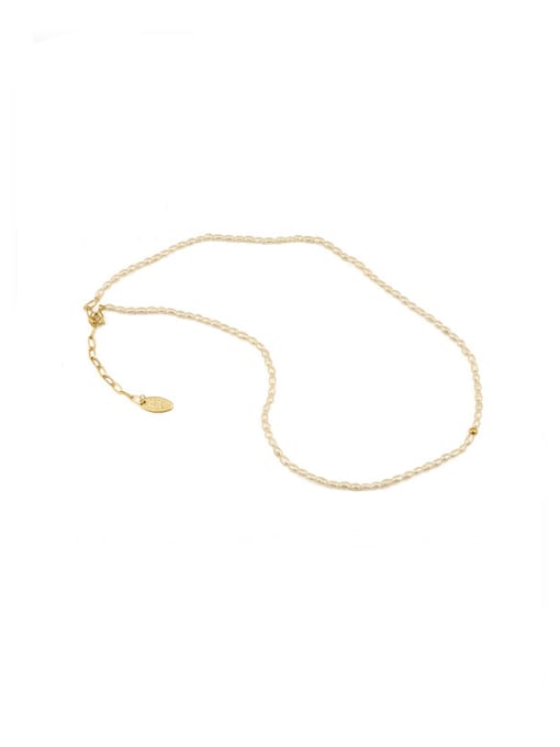 ACCA Brass Freshwater Pearl Irregular Minimalist Necklace