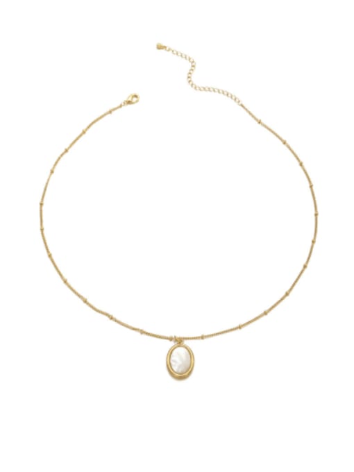 Shell necklace Brass Shell Geometric Vintage Necklace