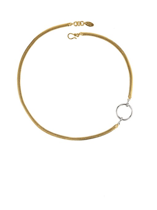 golden Brass Geometric Vintage Necklace