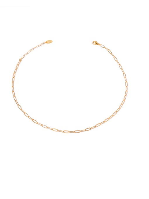 golden Brass Holllow  Geometric  Chain Vintage Necklace