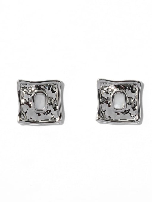 platinum Brass Shell Geometric Vintage Stud Earring