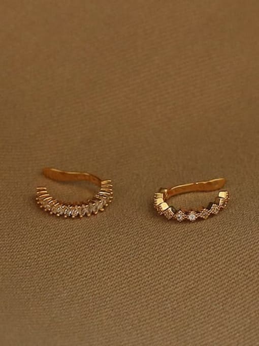 ACCA Brass Cubic Zirconia Geometric Vintage Clip Earring 1
