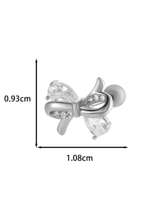 2   Steel Stainless steel Cubic Zirconia Heart Trend Single Earring