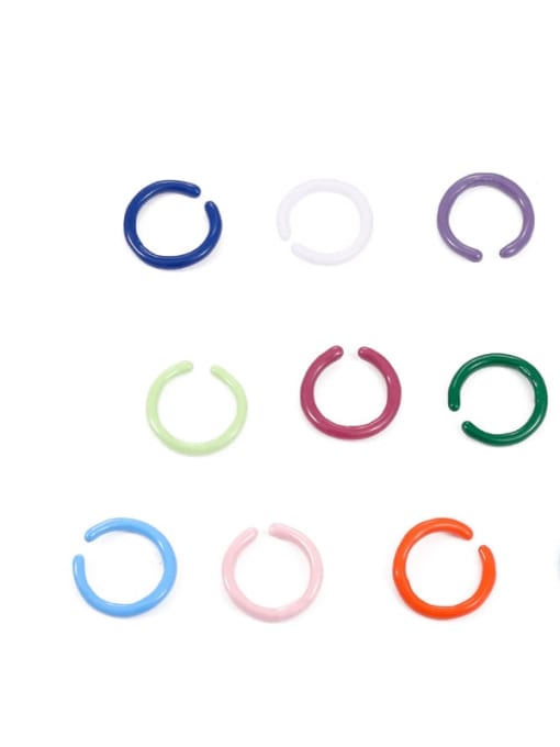 Five Color Zinc Alloy Enamel Geometric Minimalist Band Ring 0