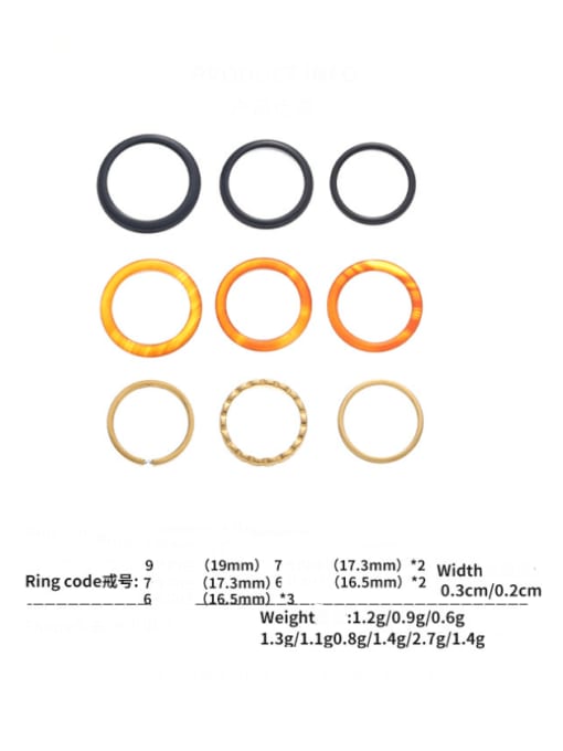 ACCA Brass Enamel Geometric Minimalist Band Ring 3