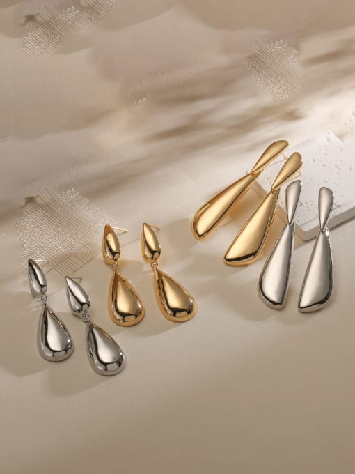 AOG Brass Geometric Minimalist Drop Earring