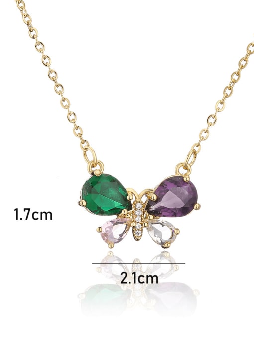 AOG Brass Cubic Zirconia Butterfly Vintage Necklace 2