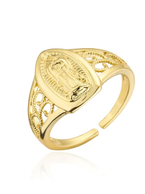 11766 Brass Cubic Zirconia Irregular Vintage Band Ring