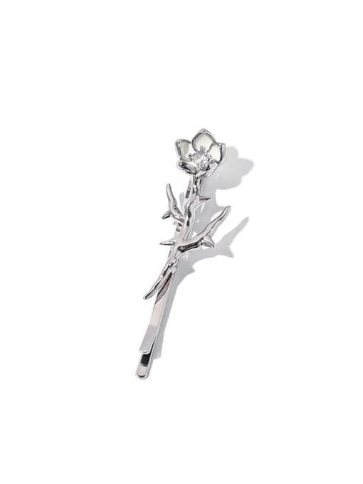 Oil dripping flower hair clip Hip Hop Flower Brass Imitation Pearl Hair Pin