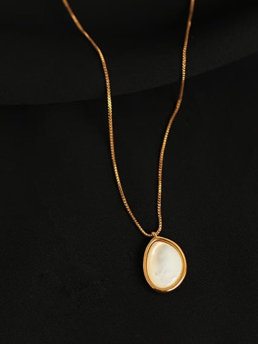 ACCA Brass Shell Water Drop Minimalist Necklace 1