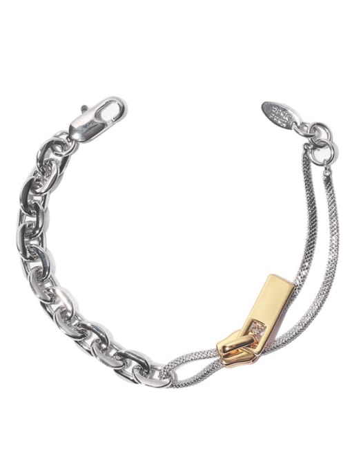 steel  Chain Brass Geometric Hip Hop Link Bracelet