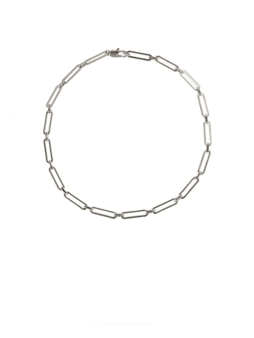 Platinum (no pendant) Brass Hollow Geometric Minimalist Necklace