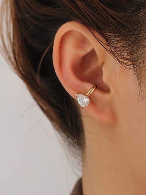 Five Color Brass Cubic Zirconia Water Drop Minimalist Single Earring 2